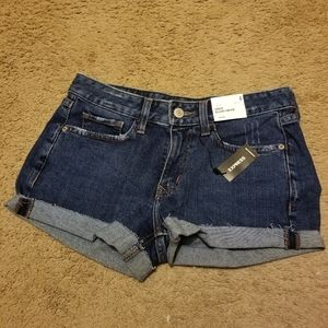 Express low rise jean shorts